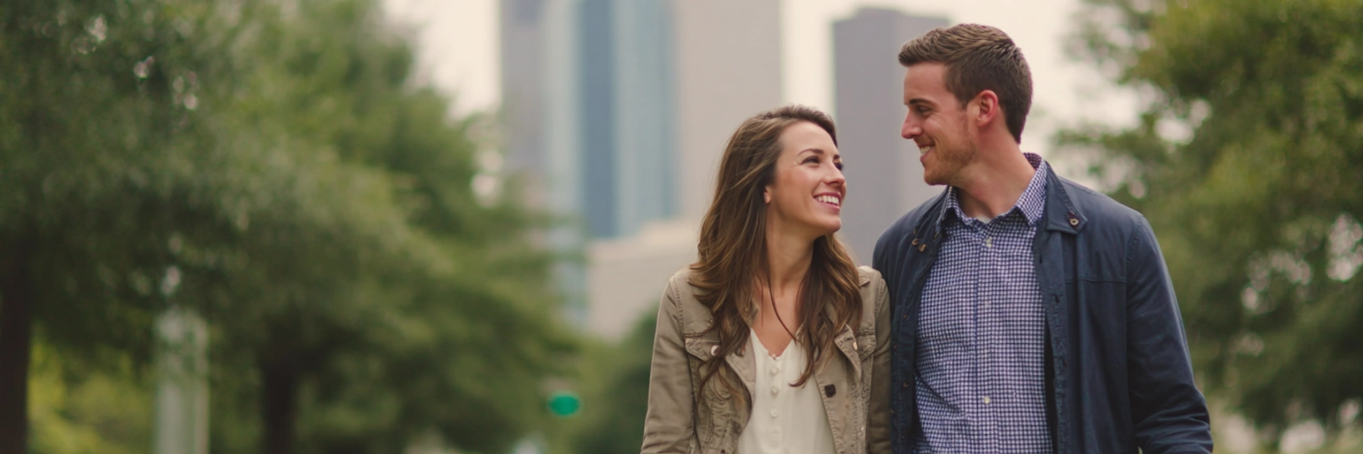 A vibrant city skyline of Houston, Texas, capturing the essence of the local dating scene, where singles connect for meaningful relationships.