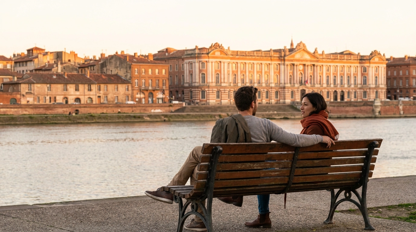 Couple on a date in Toulouse, France — ExpatSingles dating for expats