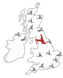 Map of Britain with Stockport marked