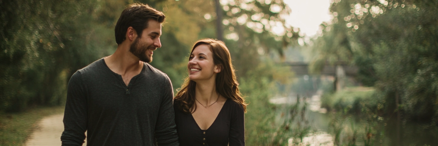 A serene view of Houston's skyline at sunset, symbolizing connection and new beginnings in the context of local Christian dating.