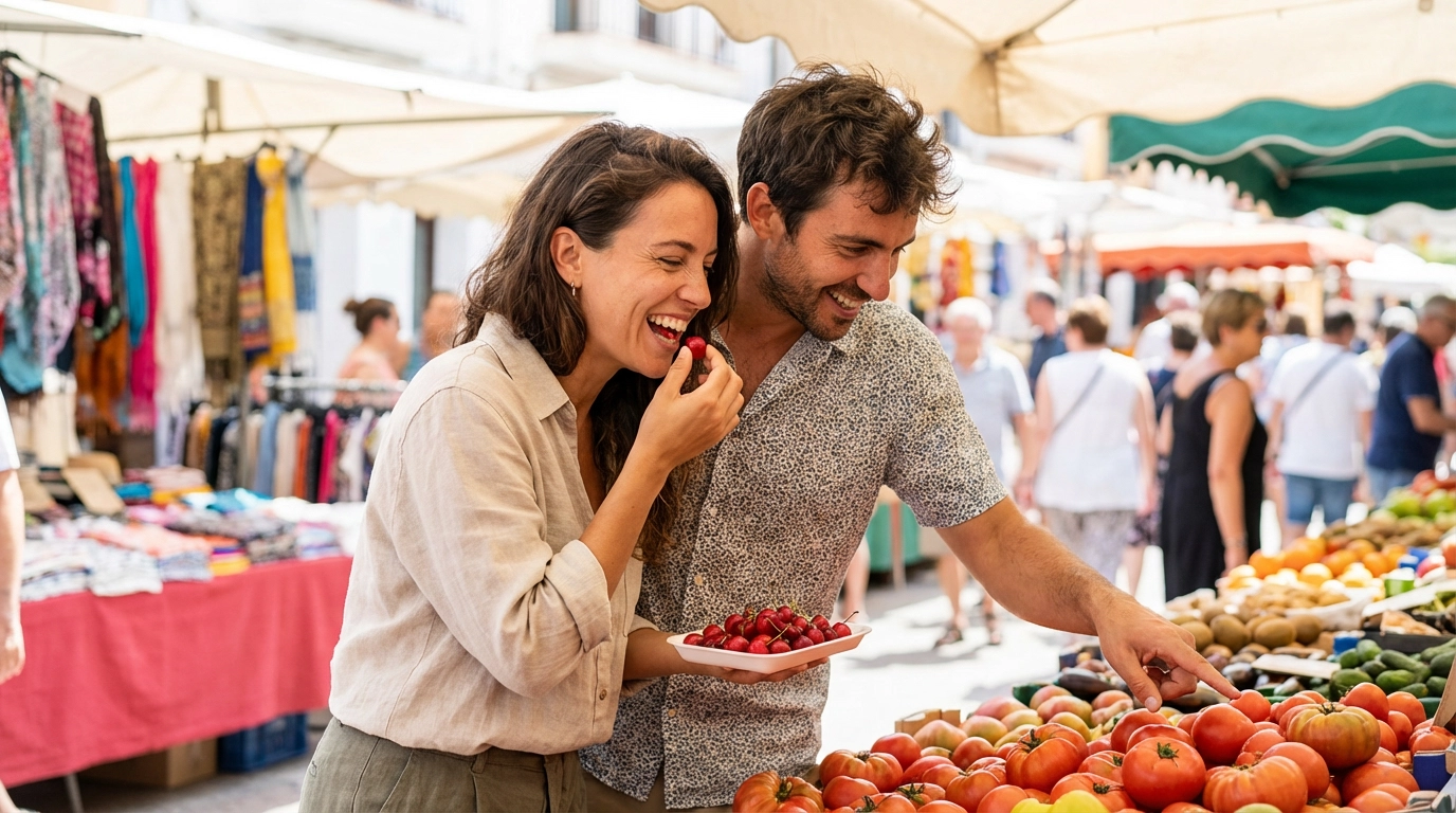 Couple on a date in Sitges, Spain — ExpatSingles dating for expats