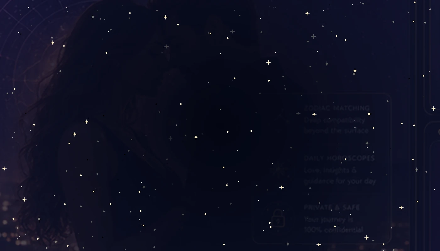 A cinematic romantic astrology dating scene