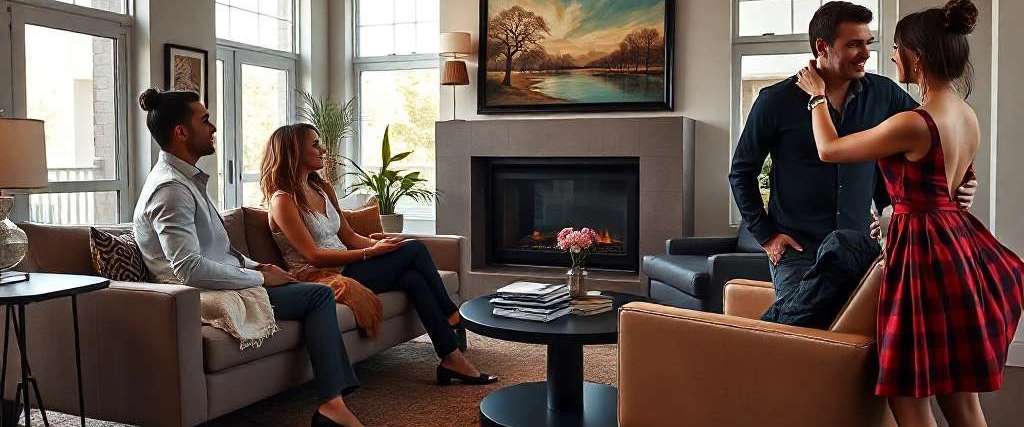 Intercambio de parejas en casa de los amigos