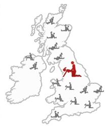 Map of Britain with Kirklees marked