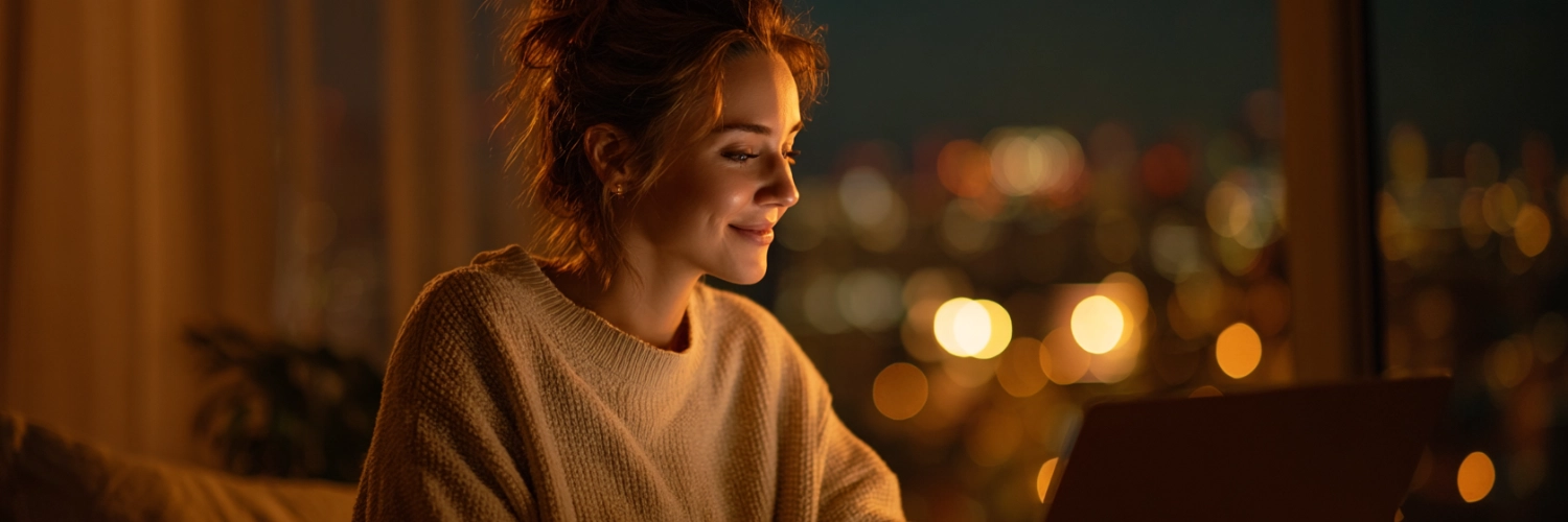 Couple enjoying a virtual date together, showcasing the joy of online connections in Jacksonville