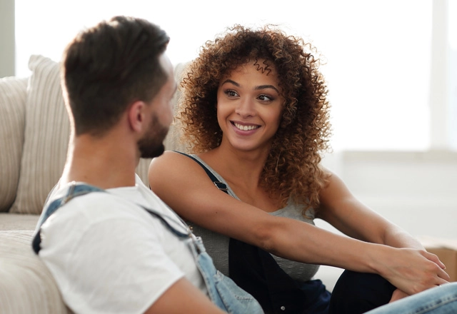 Woman And Man On First Date