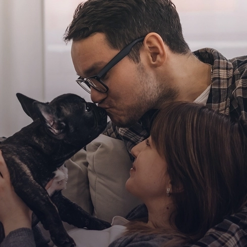 Couple with pets