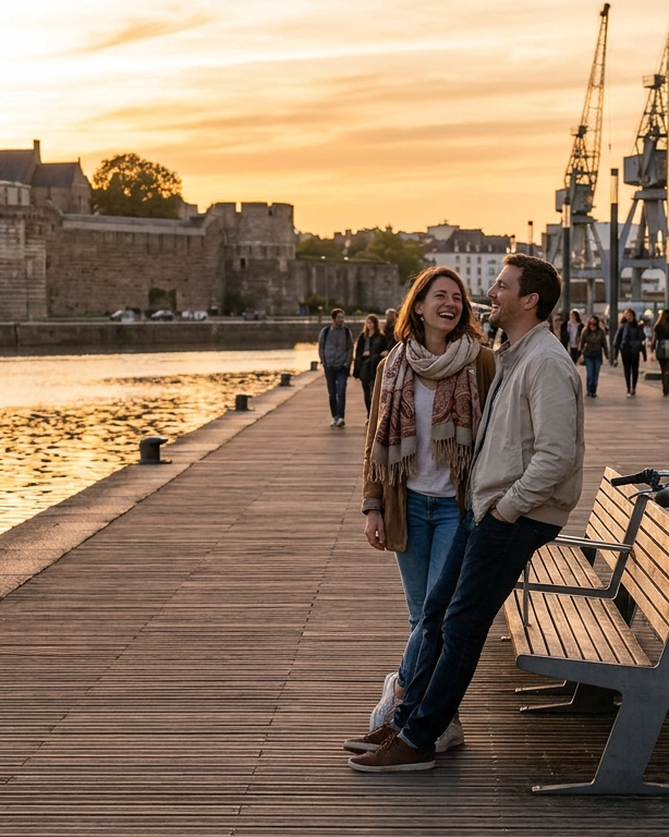 Couple on a date in Nantes, France — ExpatSingles dating for expats