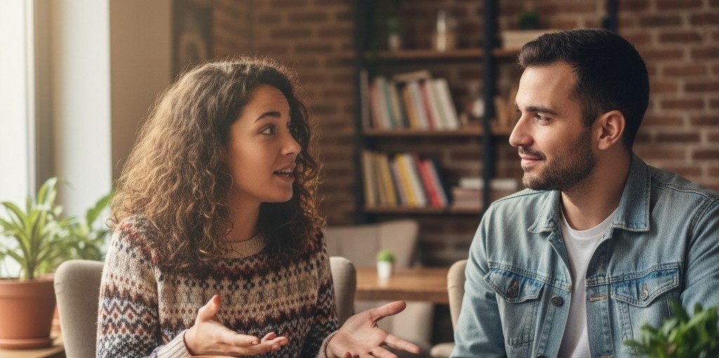 Couple enjoying a sunny outdoor date at a market
