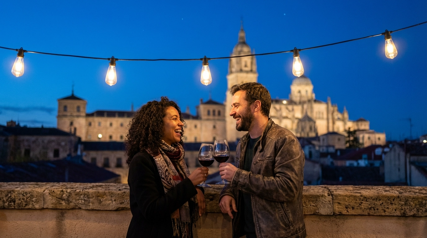 Couple on a date in Salamanca, Spain — ExpatSingles dating for expats
