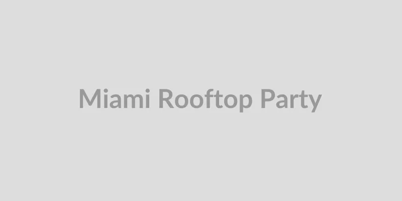 Stylish couples at a rooftop party in Miami overlooking the ocean