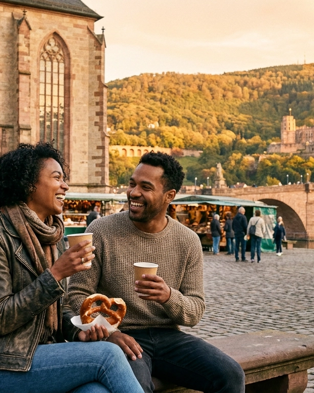 Couple on a date in Heidelberg, Germany — ExpatSingles dating for expats