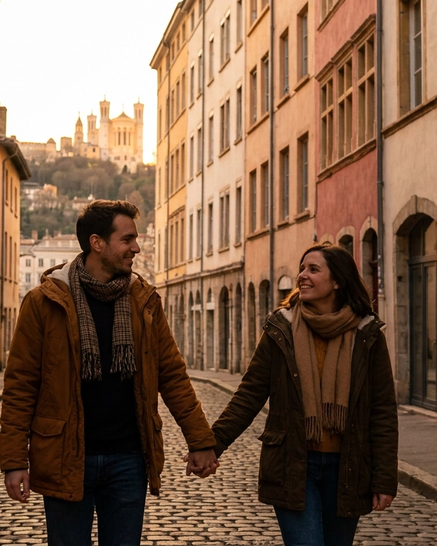 Couple on a date in Lyon, France — ExpatSingles dating for expats