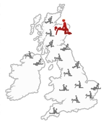 Map of Britain with Aberdeenshire marked