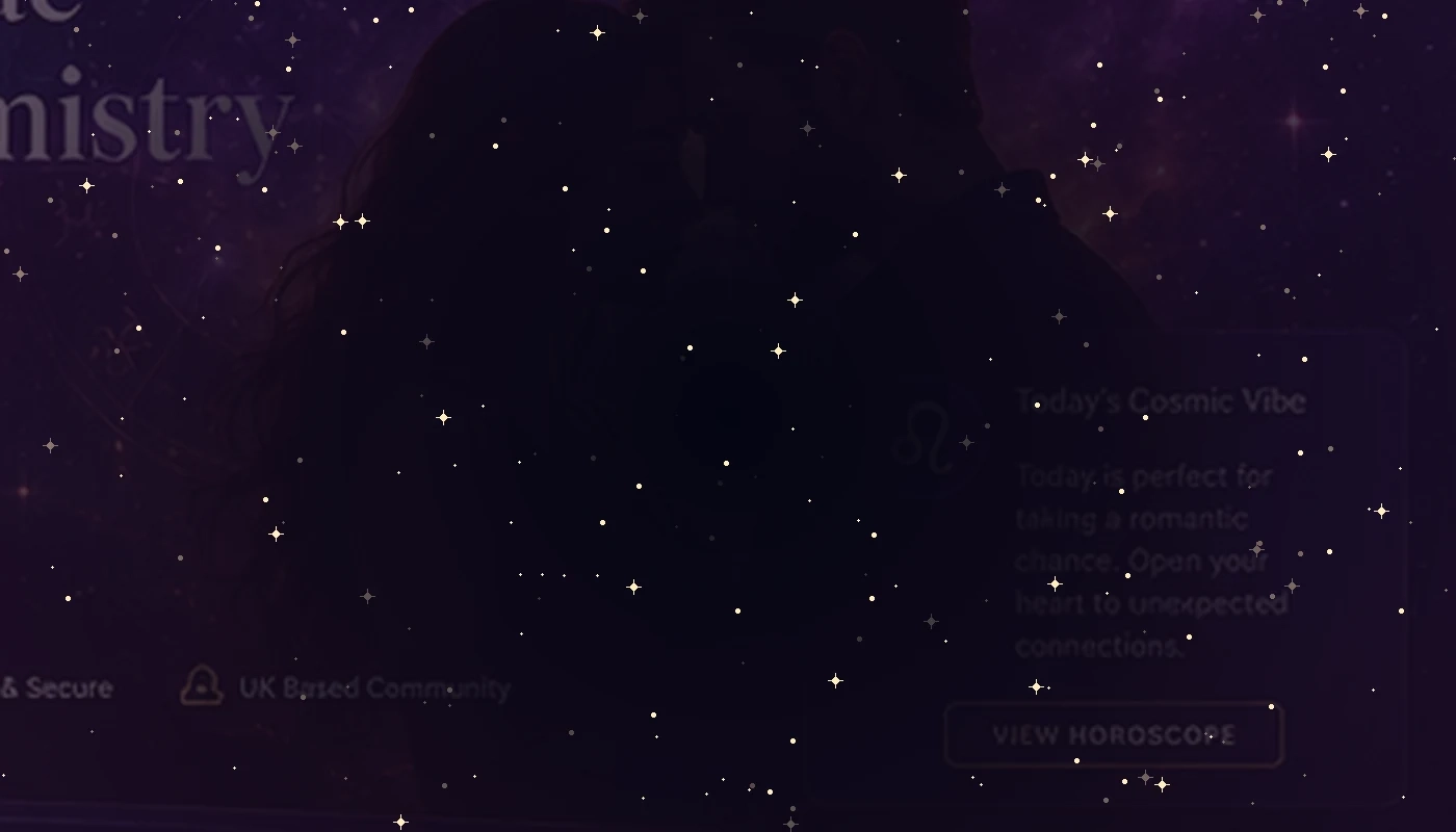 A cinematic romantic astrology dating scene