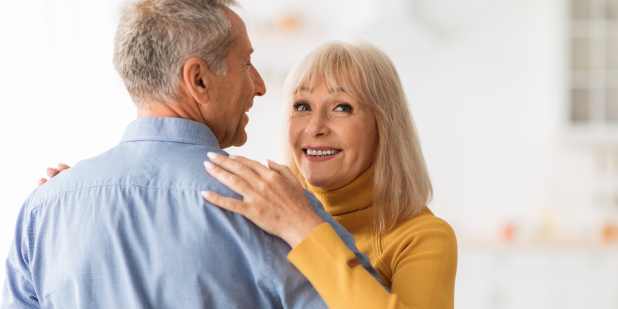 Mature couple smiling