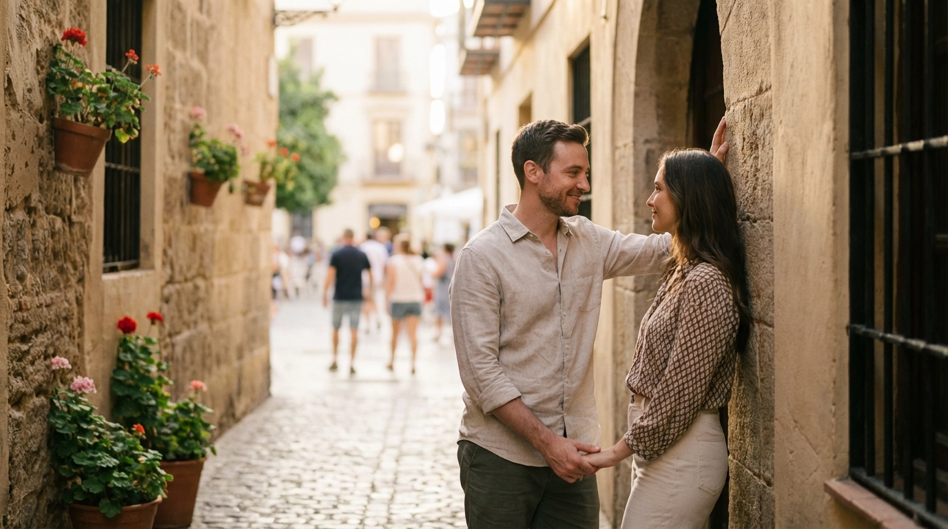 Couple on a date in Málaga, Spain — ExpatSingles dating for expats