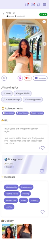 A standard member profile.