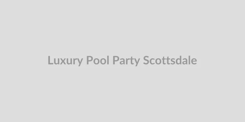 Couples socializing at a luxury pool party in Scottsdale with desert background