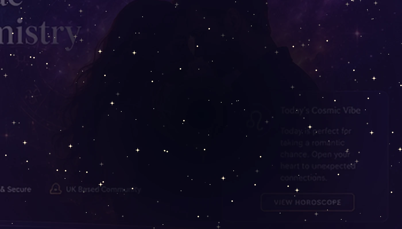 A cinematic romantic astrology dating scene