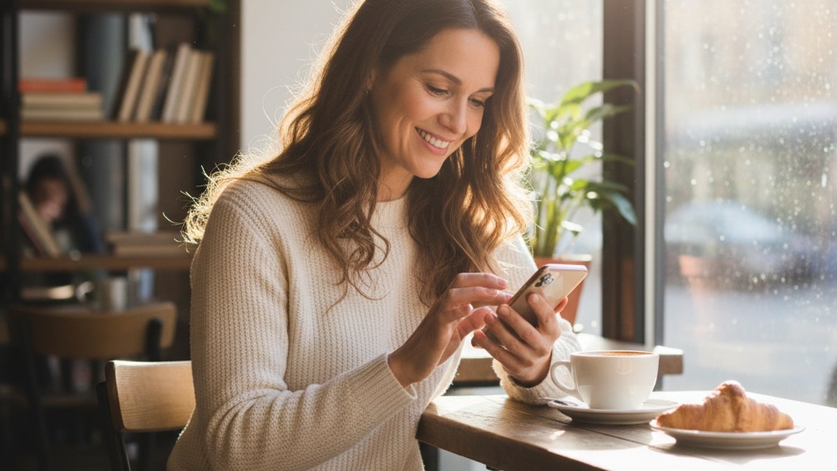 Person crafting a sober dating profile on their phone