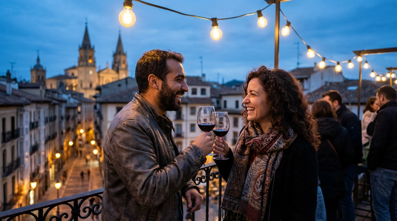 Couple on a date in Pamplona — ExpatSingles dating for expats