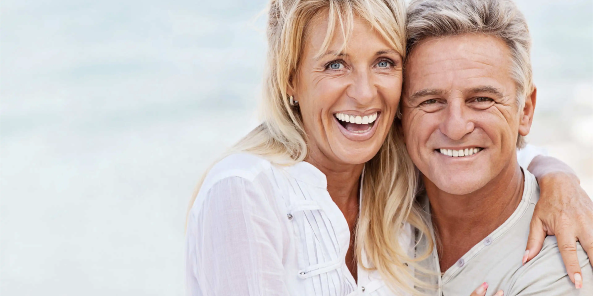 Mature couple sharing a tender moment