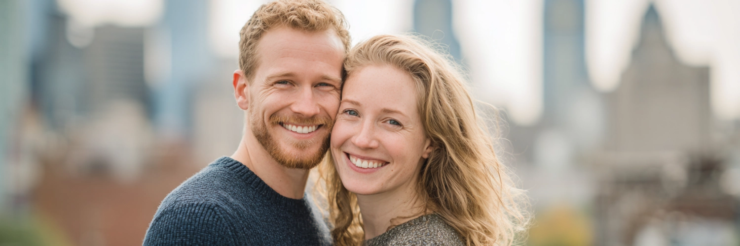 A couple enjoying a safe and meaningful date in Philadelphia.