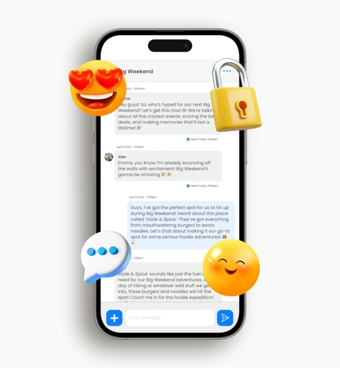 Private Chat Groups screen