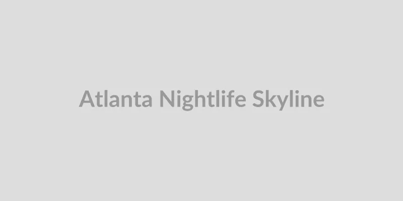 Atlanta city skyline at night with vibrant lights