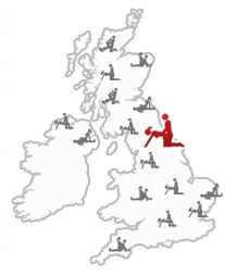 Map of Britain with Gateshead marked