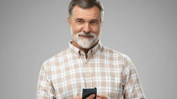 Man browsing Over60s DatingOnline on his phone