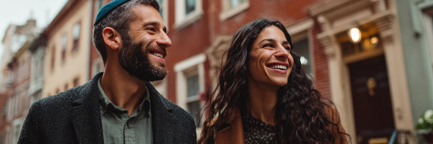 A romantic sunset view over San Francisco, symbolizing love and connection in the local Jewish community.