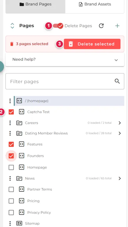 Multi-delete mode screenshot