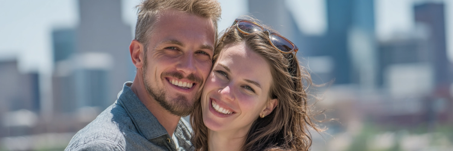 A romantic view of Denver's skyline, representing the vibrant dating scene and meaningful connections in the Mile High City.