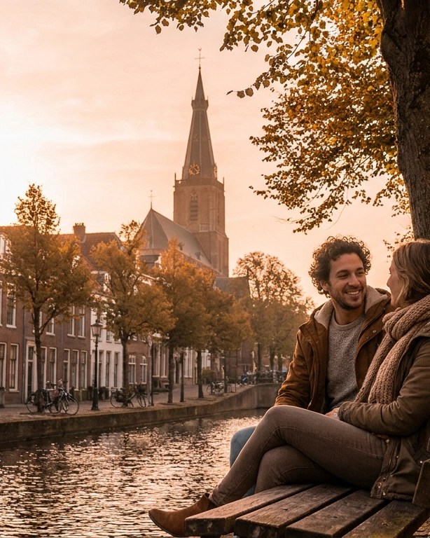 Couple on a date in Leiden, Netherlands — ExpatSingles dating for expats