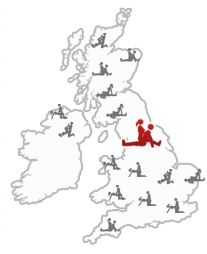 Map of Britain with Leeds marked