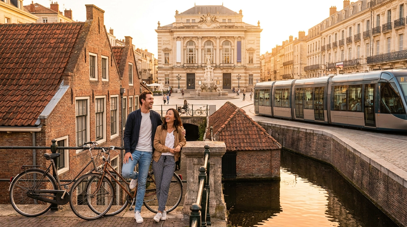 Couple on a date in Montpellier, France — ExpatSingles dating for expats