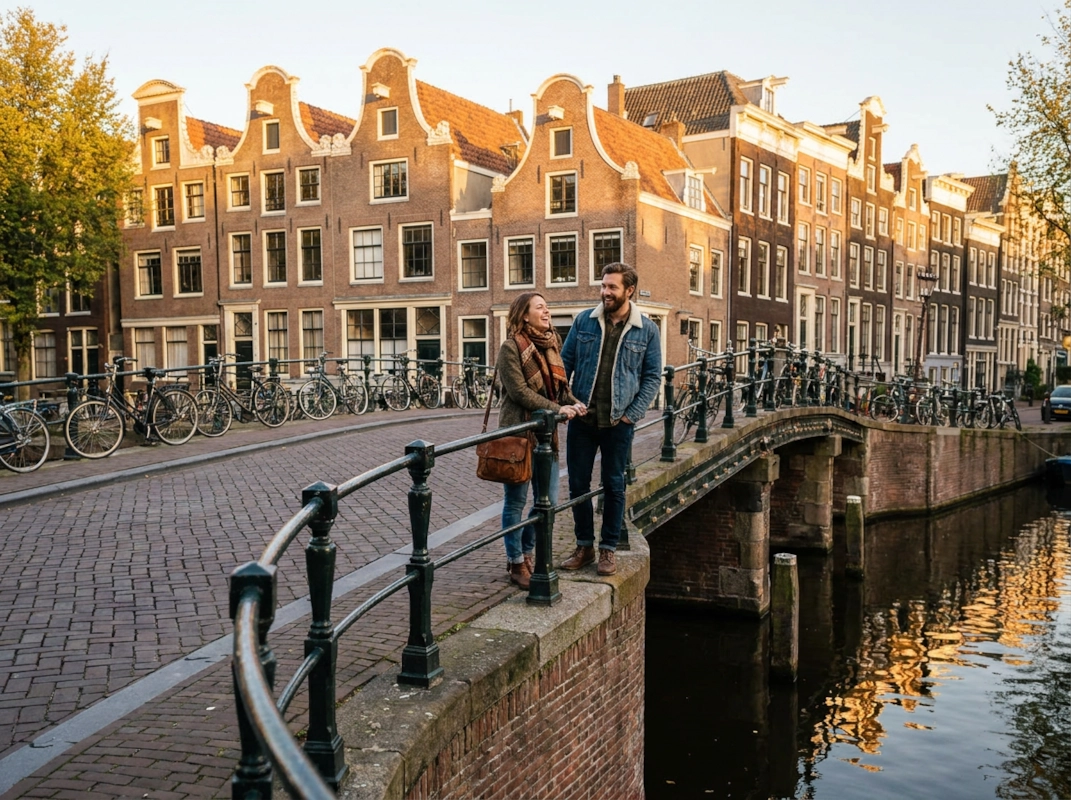 Amsterdam neighborhood scene