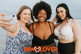 BBW singles browsing matches and sending flirty messages on BBW Lover platform