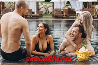 Couples meeting on a first date for a couples swinging party