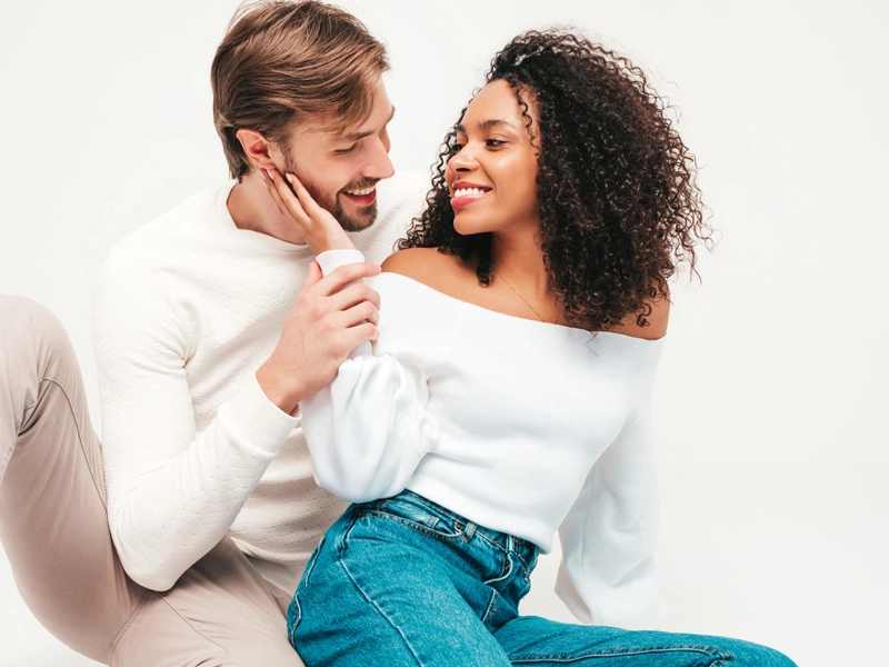 Loving interracial couple