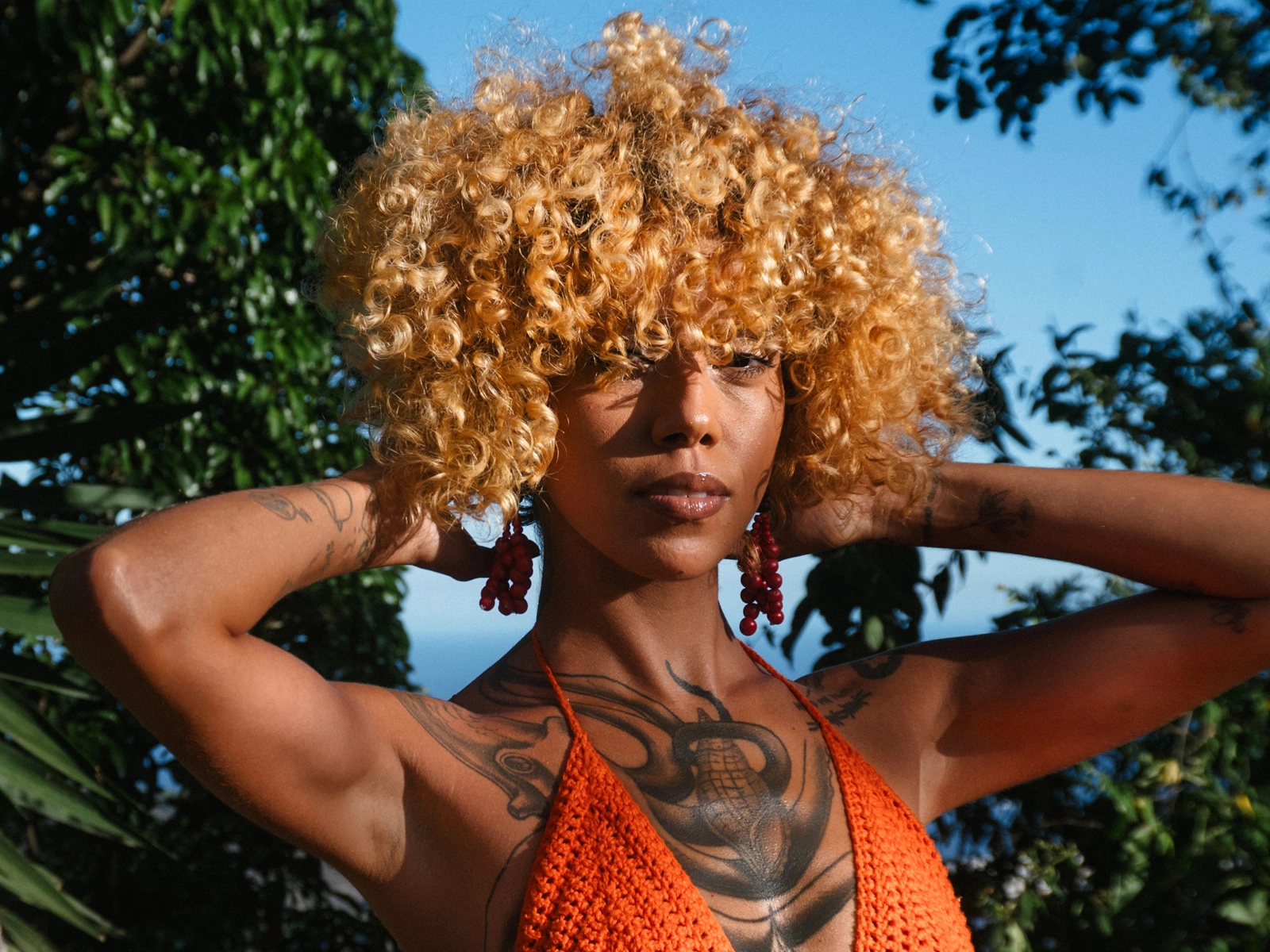 Tattooed woman in Flint