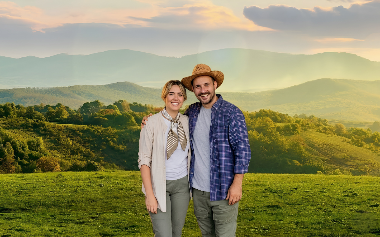 Couple sharing a moment outdoors in Ireland