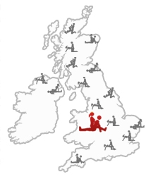 Map of Britain with Walsall marked