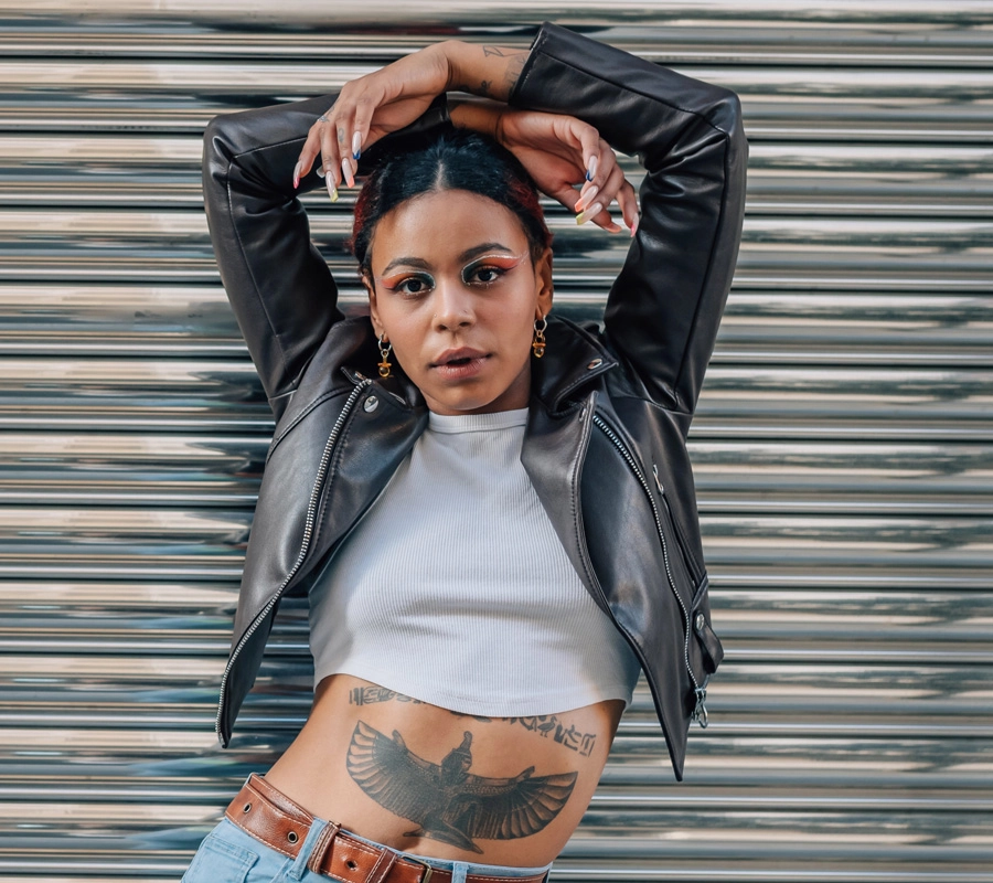 Young lady with tattoos in Kansas City