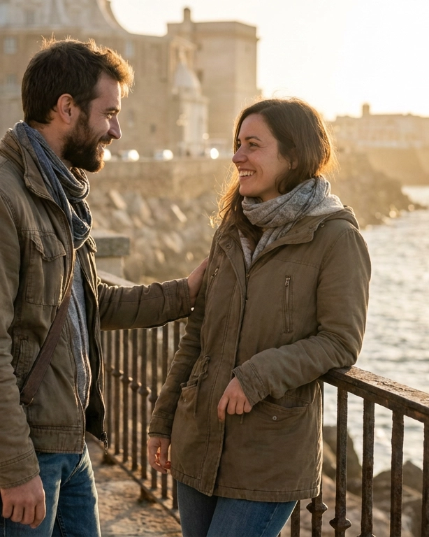 Couple on a date in Cádiz, Spain — ExpatSingles dating for expats