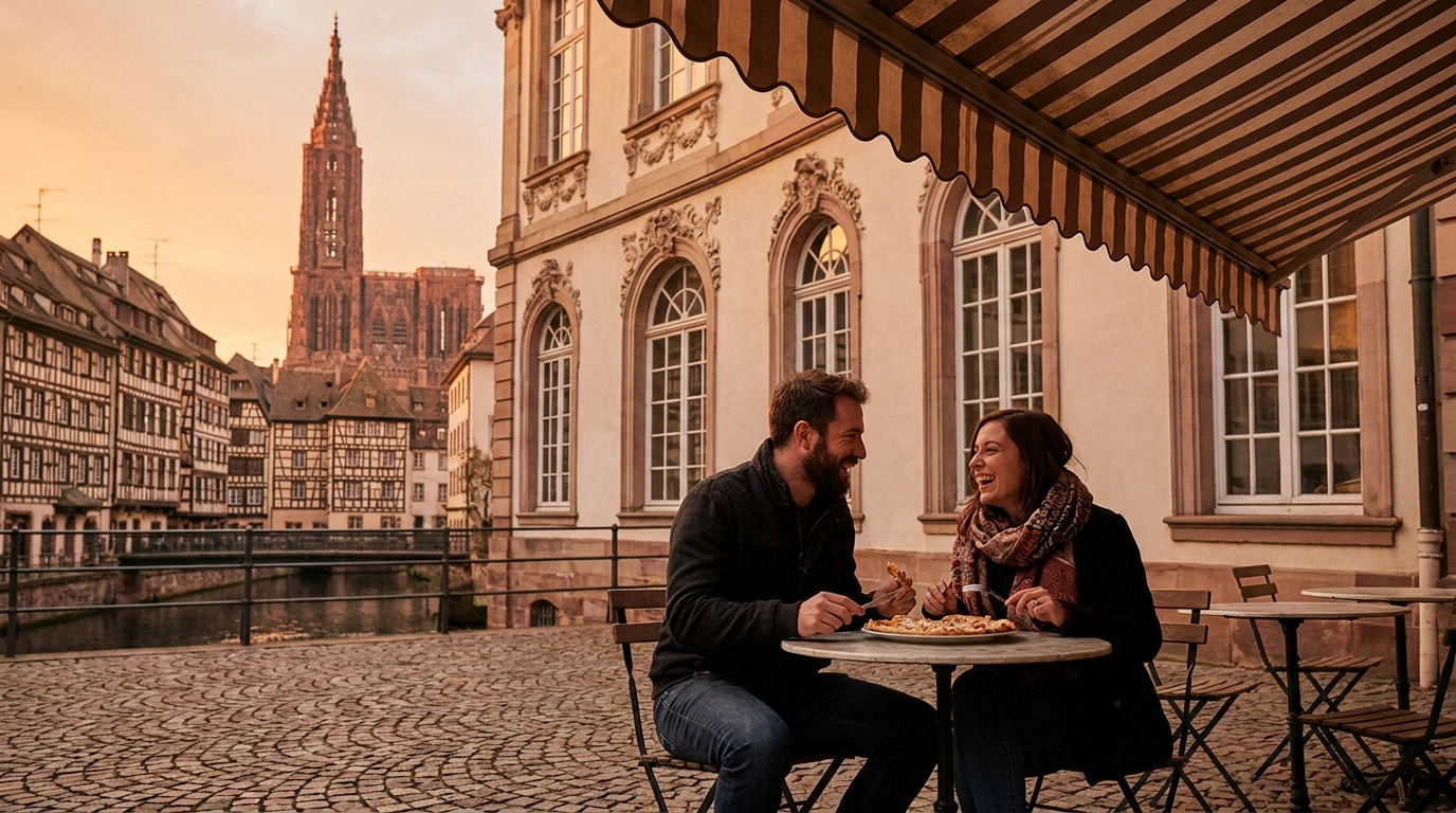 Couple on a date in Strasbourg, France — ExpatSingles dating for expats