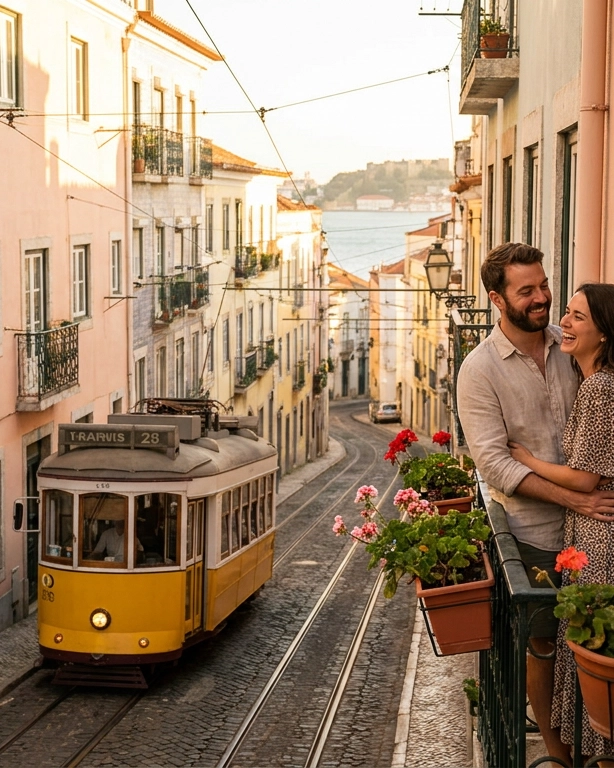 Couple on a date in Lisbon, Portugaal — ExpatSingles dating for expats