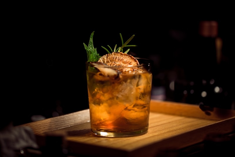 Elegant cocktails in a high-end London bar